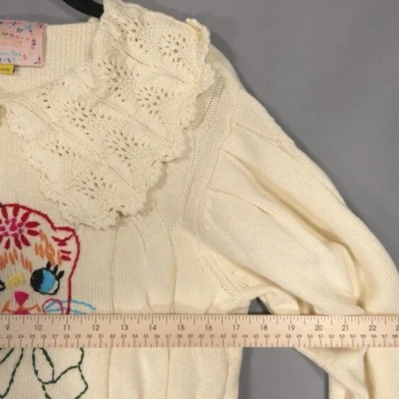 Unlogical Poem Peter Pan Knit Embroidered Cat Sweater - Picture 9 of 10